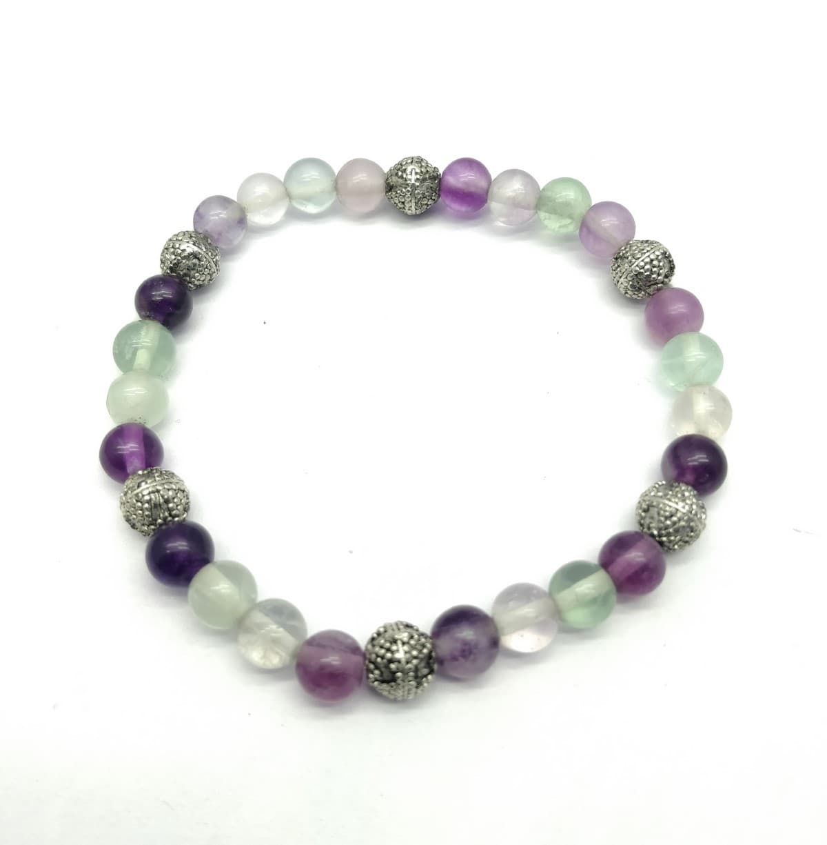 AAA+++ 100% Top Quality Fluorite 30 Beads Bracelet 6 mm, Round & Smooth 7 Inch long. ZZ72